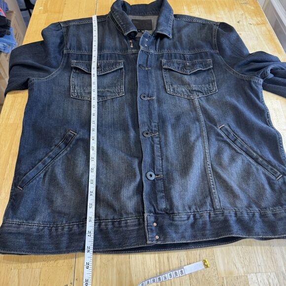 Paige Scout Denim Jacket Men's Large Dark Blue Wash Lightweight Grunge Casual - Picture 9 of 13